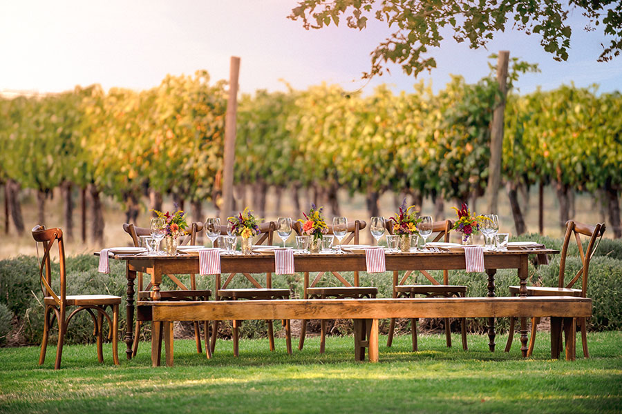 Table set for guests